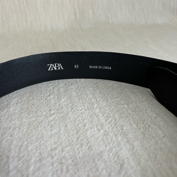 Zara Black Leather Belt Size 85 - Picture 3 of 14